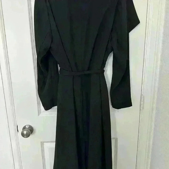 Lane Bryant Black Long  Slimming Fitted Coat With Pockets - Picture 11 of 12